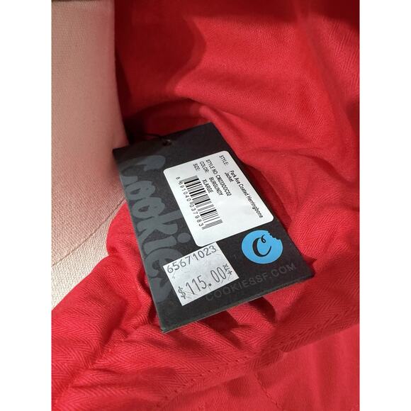 NEW Cookies Park Ave Coated Herringbone Hooded Coat Jacket Red Size XL - Picture 3 of 4